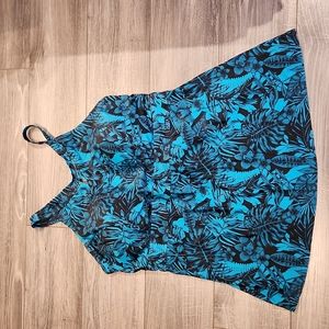 NWT SEPTANGLE Women's sz 20 Tropical Swimsuit Top w/built in bra